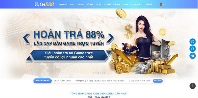 Rich888 Bet nhà cái uy tín, hoàn trả 88% tiền cược - Ảnh 1