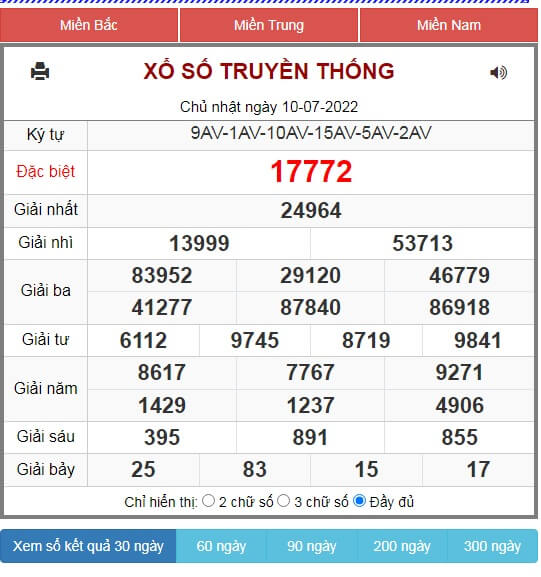 Kết quả XSMB ngày hôm qua 10/07/2022 Kết quả XSMB ngày hôm qua 10/07/2022
